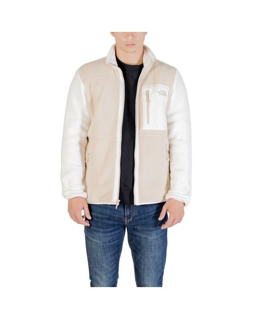 The North Face White Beige Polyester Sweatshirt for men