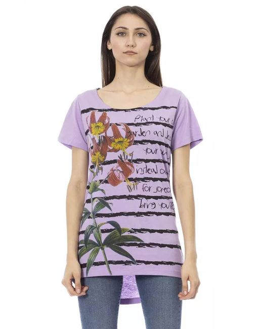 TRUSSARDI ACTION White Purple Cotton T