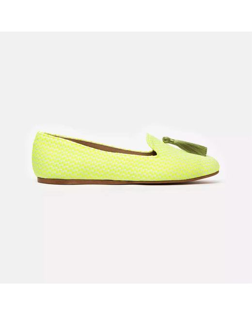 Charles Philip Yellow Leather Flat Shoe