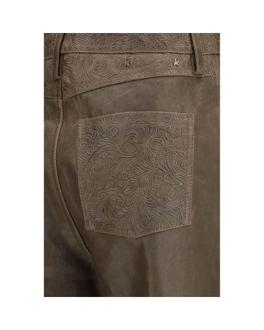 Golden Goose Deluxe Brand Brown Leather Pants