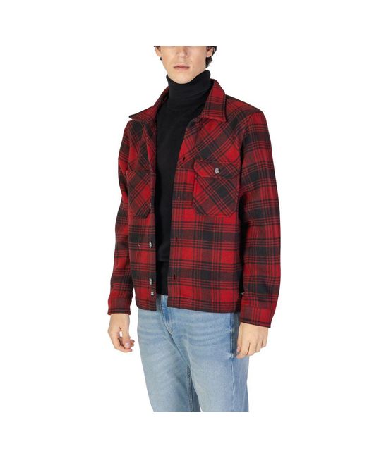 Gas Red Polyester Shirt for men