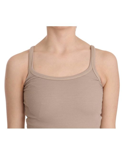 Pink Memories Blue Brown Sleeveless Spaghetti Strap Top Blouse
