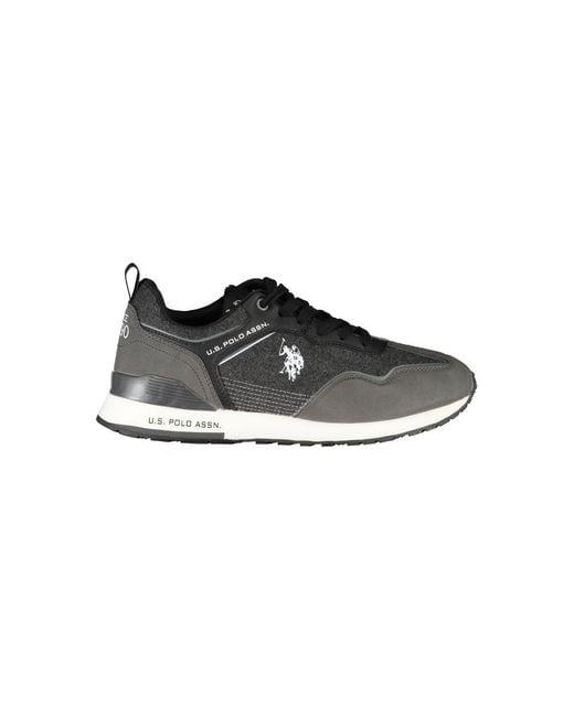 U.S. POLO ASSN. Black Chic Sports Sneakers With Vibrant Details for men