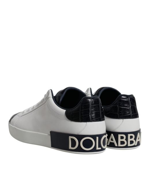 Dolce & Gabbana Multicolor Leather Logo Portofino Sneaker Shoes (Pre-Owned) for men