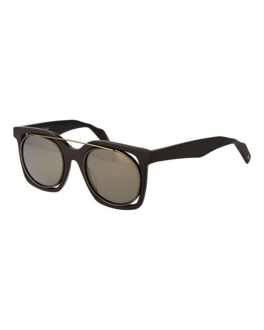 Yohji Yamamoto Black Brown Unisex Sunglasses