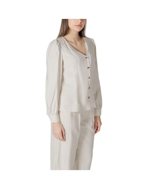 VILA CLOTHES Gray Viscose Top