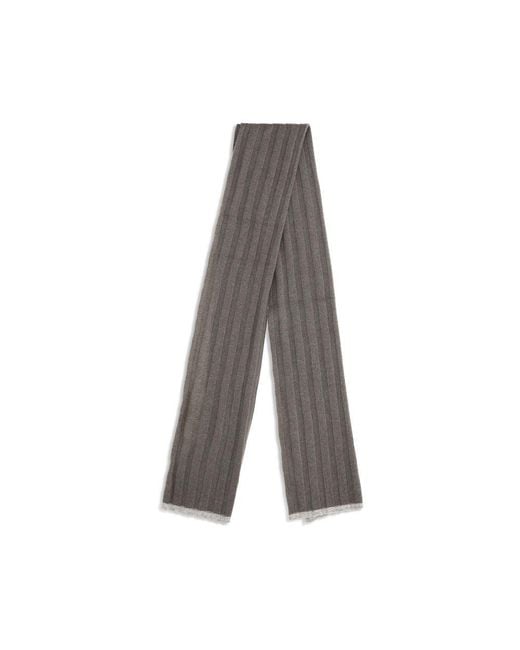 Brunello Cucinelli Gray Brown Cashmere Scarf for men