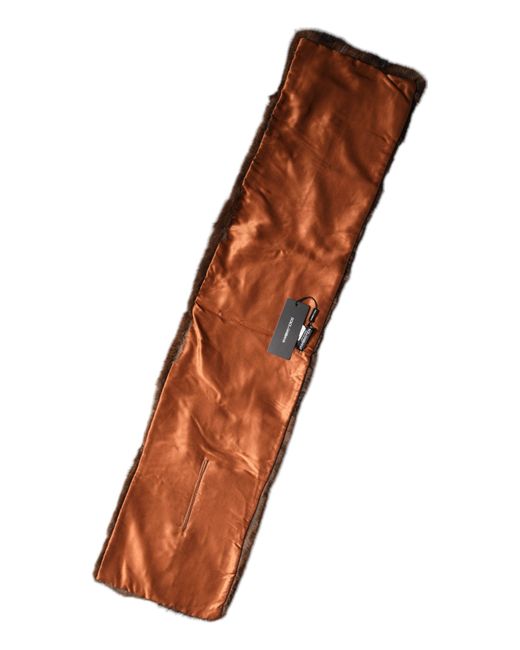 Dolce & Gabbana Brown Stripe Fur Shawl Wrap Scarf