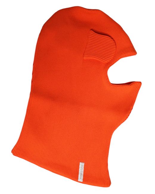 Dolce & Gabbana Orange Cotton Whole Head Wrap Balaclava Hat for men