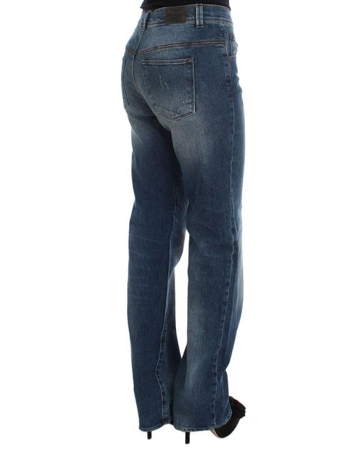 Ermanno Scervino Blue Wash Cotton Blend Slim Fit Jeans
