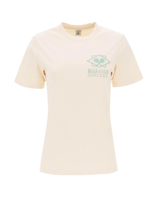 Sporty & Rich White 'Ny Racquet Club' T Shirt