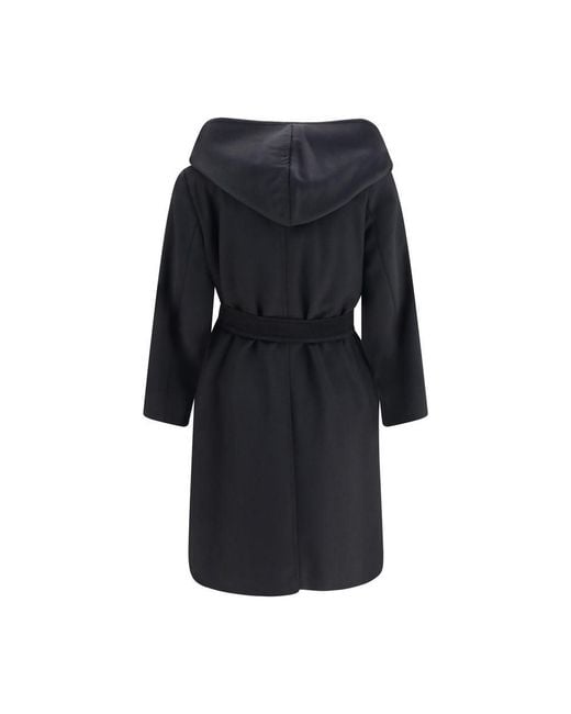 Max Mara Black Wool Oves Aries Coat