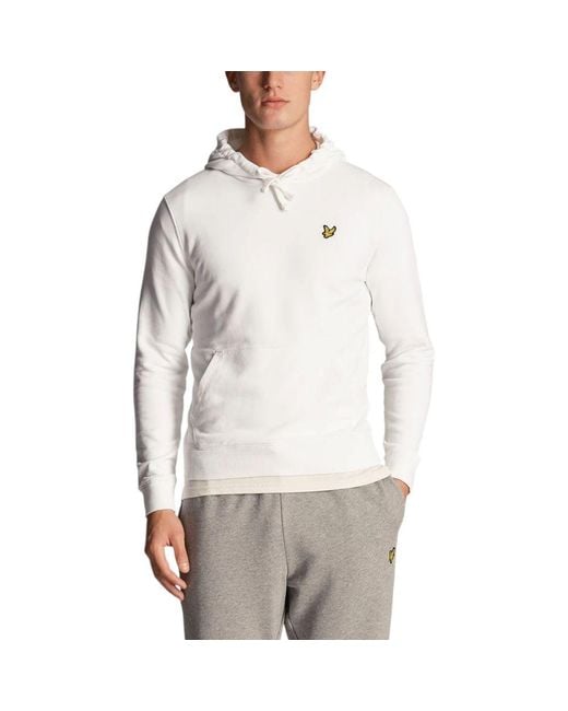 Lyle & Scott Gray White Cotton Hoodie for men