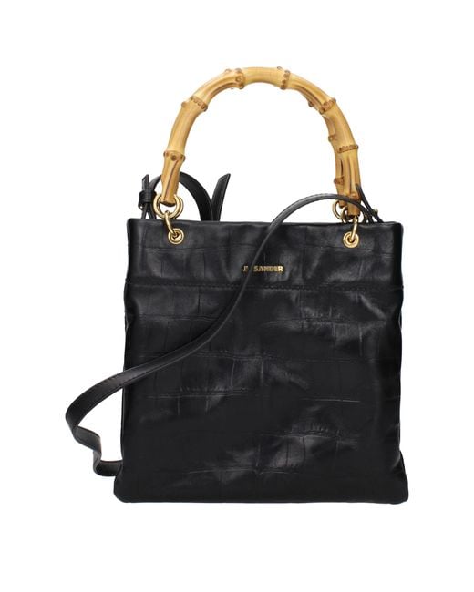 Jil Sander Black Leather Handbag