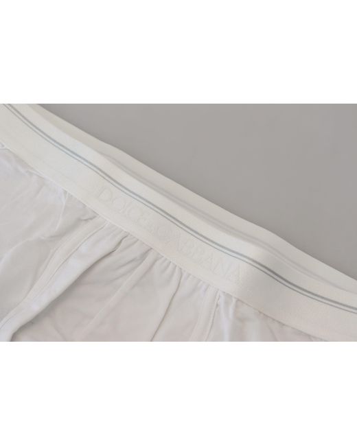 Dolce & Gabbana White Elegant Cotton Blend Boxer Shorts for men