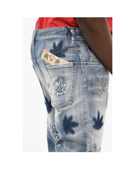 DSquared² Blue All-over Patches Boot Cut Jeans - It48 | M for men