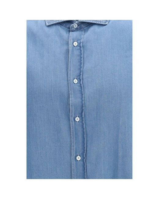 Brunello Cucinelli Blue Denim Shirt for men