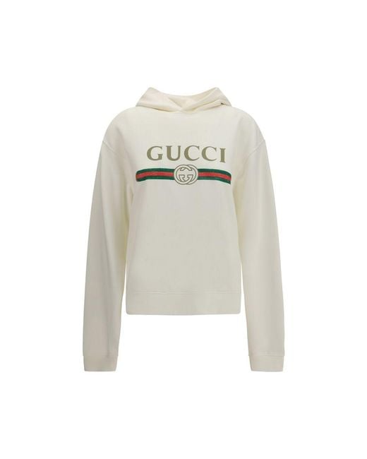 Gucci White Cotton Sweatshirt