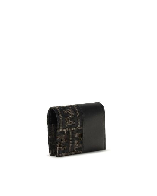 Fendi Black Brown Polyester Wallet for men