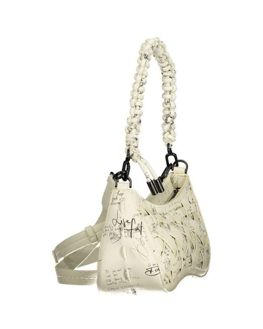 Desigual Metallic Bianco Poliuretano Handbag