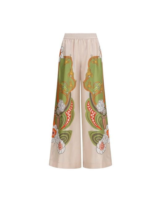 LaDoubleJ Natural Multicolor Silk Casual Pants