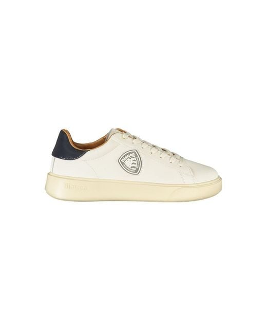 Blauer White Leather Sneaker for men