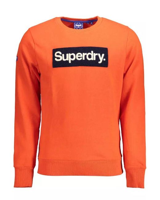 Superdry Orange Cotton Sweater for men