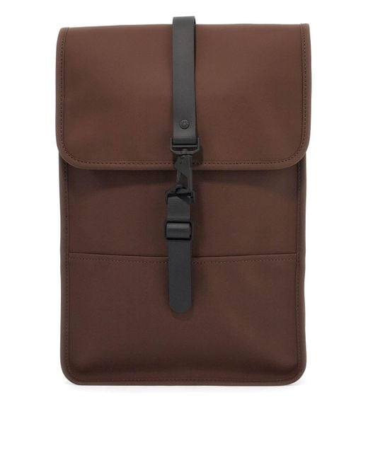 Rains Brown Puffed Mini Backpack