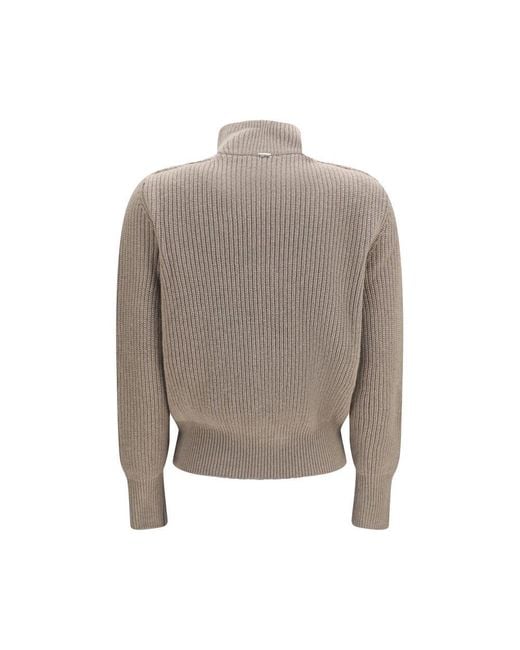 Herno Gray Beige Wool Oves Aries Cardigan