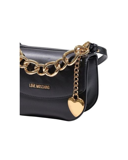 Love Moschino White Black Polyester Handbag