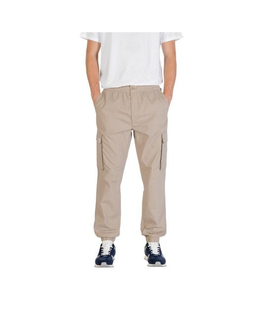 Calvin Klein Natural Brown Cotton Cargo Pants for men