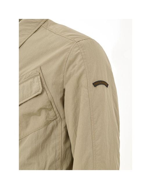 Paul & Shark Natural Leather Biker Jacket With Hardware for men