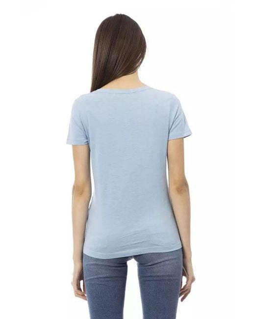 TRUSSARDI ACTION Light Blue Cotton T