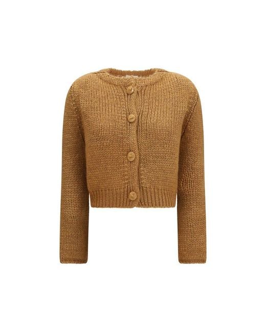 Forte_forte Brown Silk Cardigan