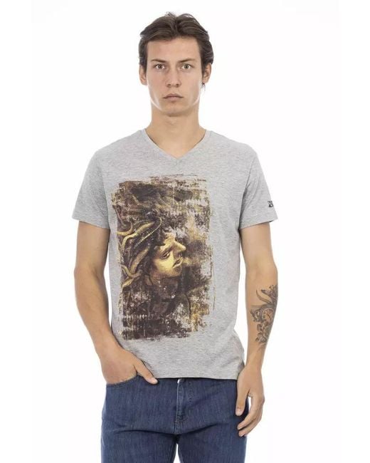 TRUSSARDI ACTION Gray Cotton Men T for men