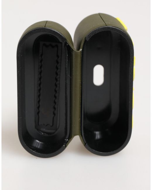 Dolce & Gabbana Green Rubber Logo Embossed Accessory Airpods Case