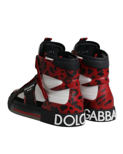 Dolce & Gabbana Multicolor Leather High Top Sneakers Shoes for men