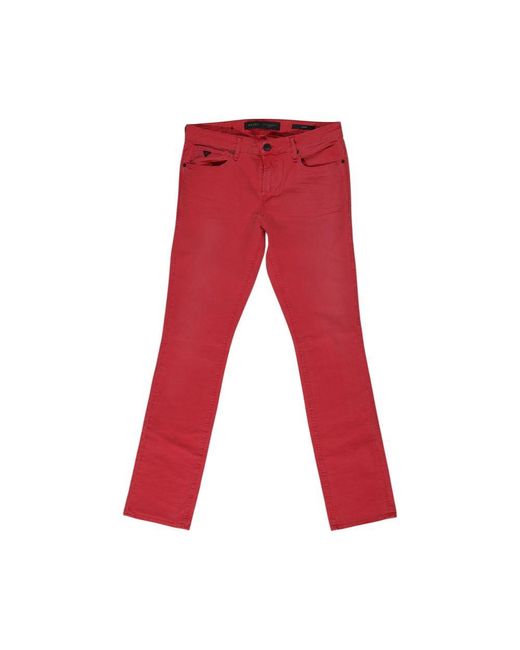 Guess Red Multicolor Cotton Skinny Jeans for men