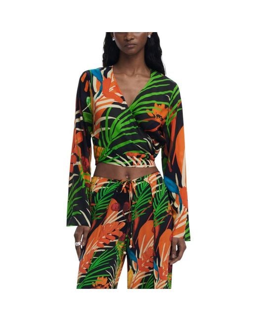Desigual Green Viscose Top