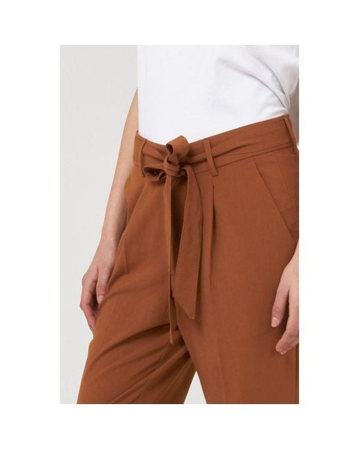 Gas Brown Polyester Casual Pants