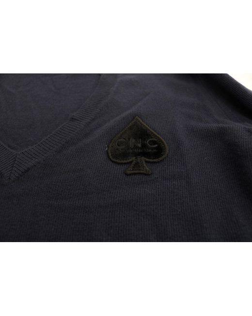CoSTUME NATIONAL Blue V-neck Viscose Sweater