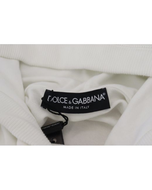 Dolce & Gabbana Gray Cotton Hooded Sweatshirt Logo Sweater for men