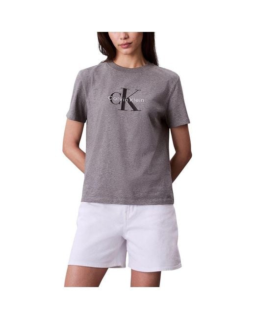 Calvin Klein Purple Gray Cotton T