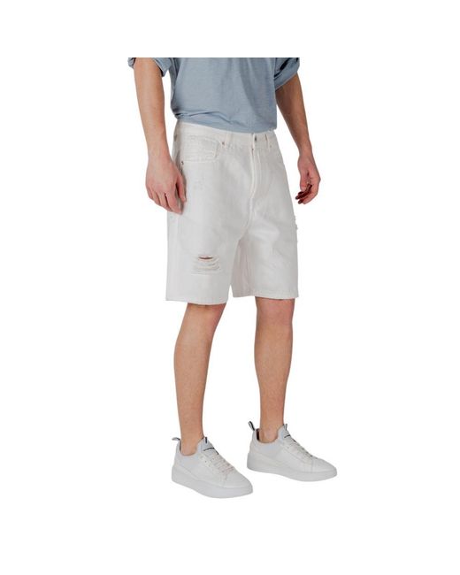 Gianni Lupo Gray Cotton Bermuda for men