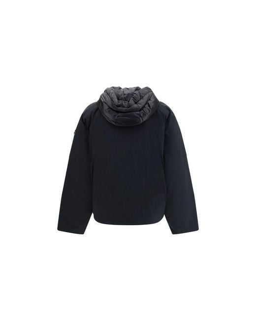 Moose Knuckles Blue Black Nylon Bomber