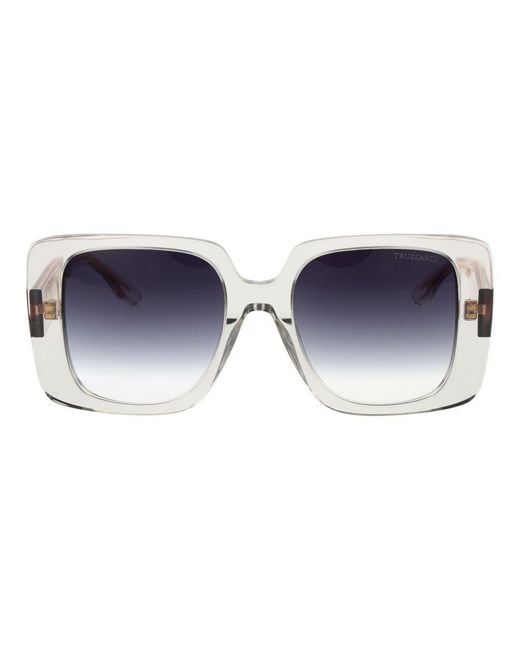 Trussardi Blue Gray Acetate Sunglasses