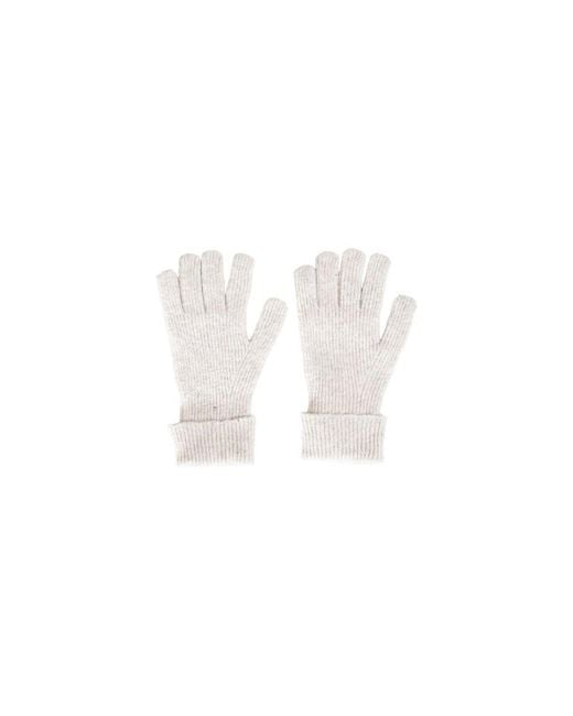 ONLY White Gray Recycled Polyester Gloves