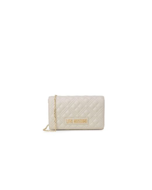 Love Moschino White Beige Polyethylene Handbag