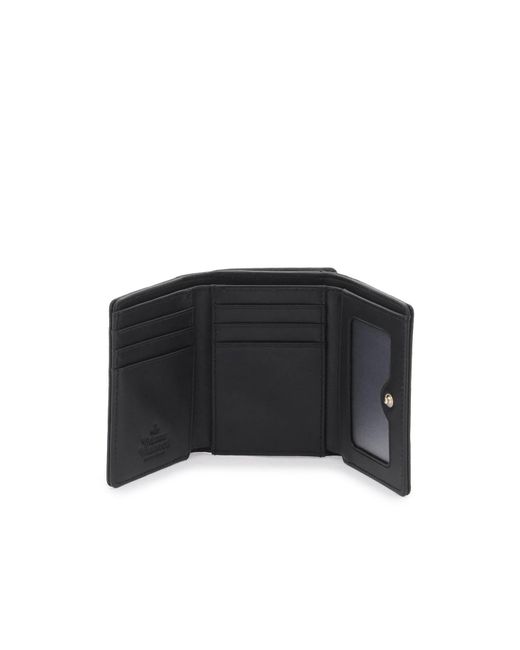 Vivienne Westwood Black Small Frame Saffiano Wallet