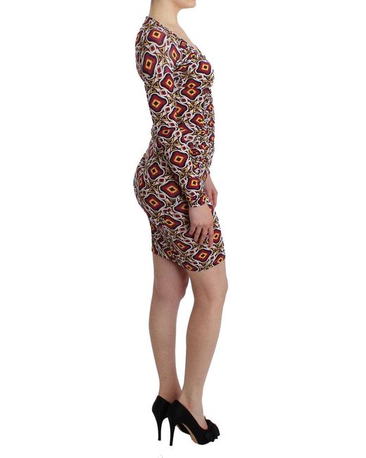 Gianfranco Ferré Multicolor Longsleeved Viscose Shift Dress